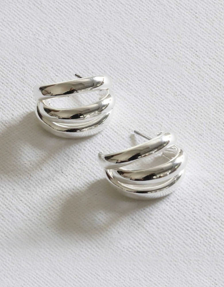 Gisele Turbular Plated Brass Earrings Silver