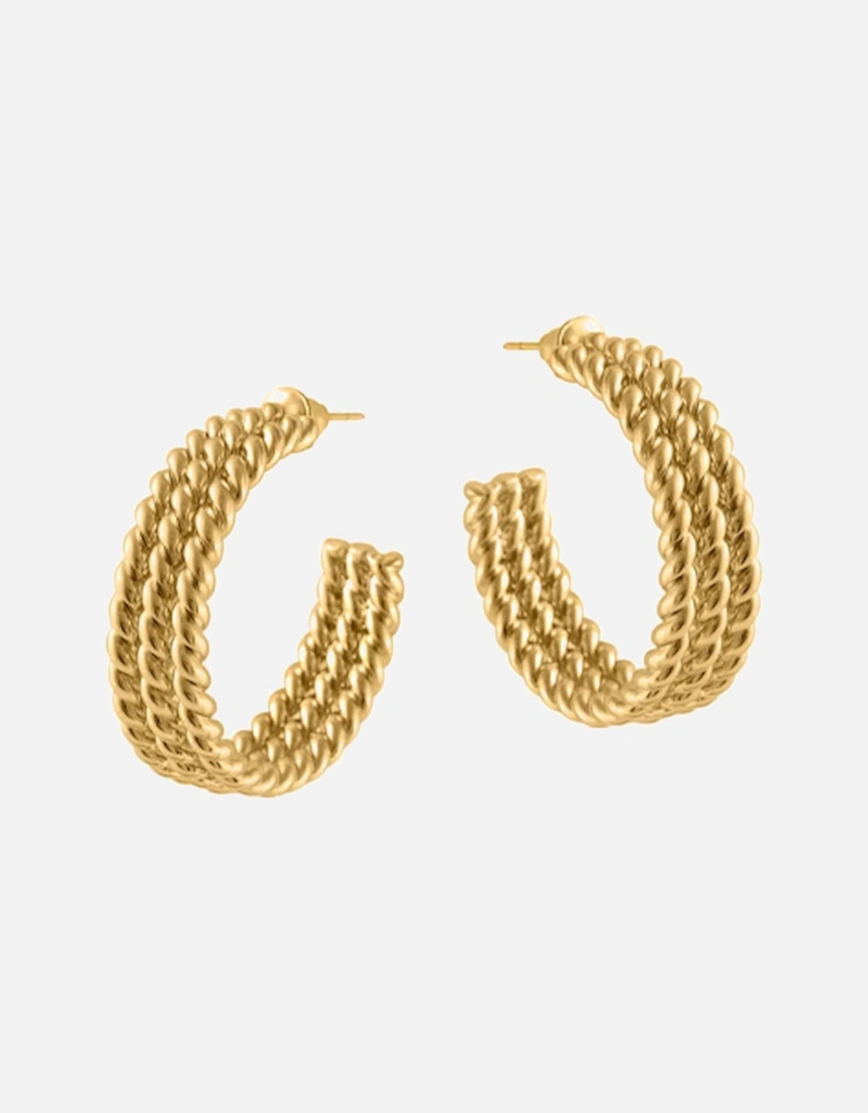 Petrachain Chunky Plated Brass Hoop Earrings