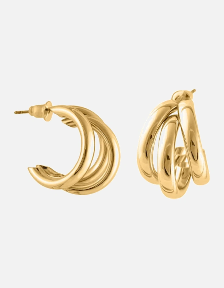 Gisele Turbular Plated Brass Earrings Gold