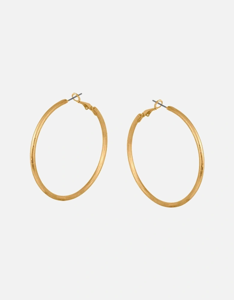 Anthonia Halo Statement Plated Hoop Earrings Gold