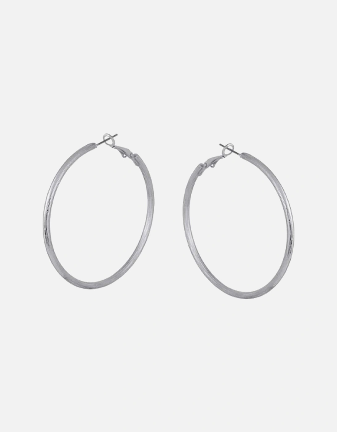 Anthonia Halo Statement Plated Hoop Earrings Silver, 2 of 1