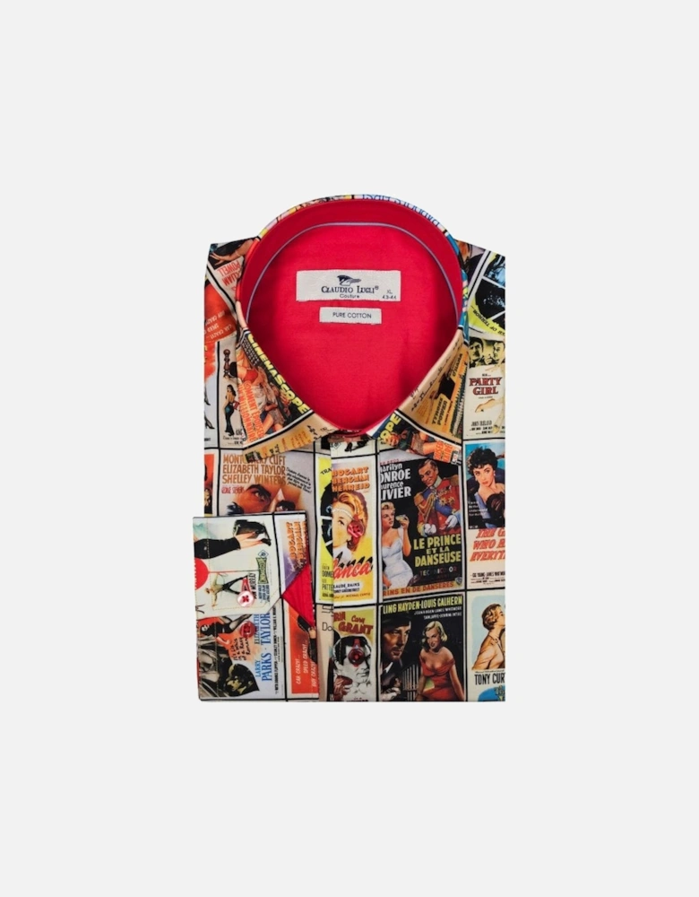 Movie Poster Print Shirt Red
