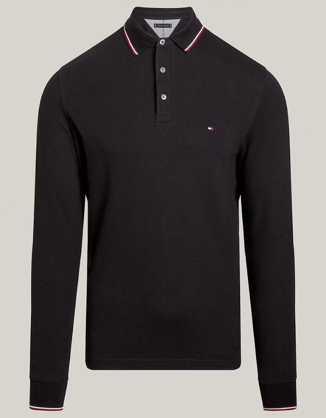 1985 RWB Tipped Long Sleeve Mens Slim Fit Polo