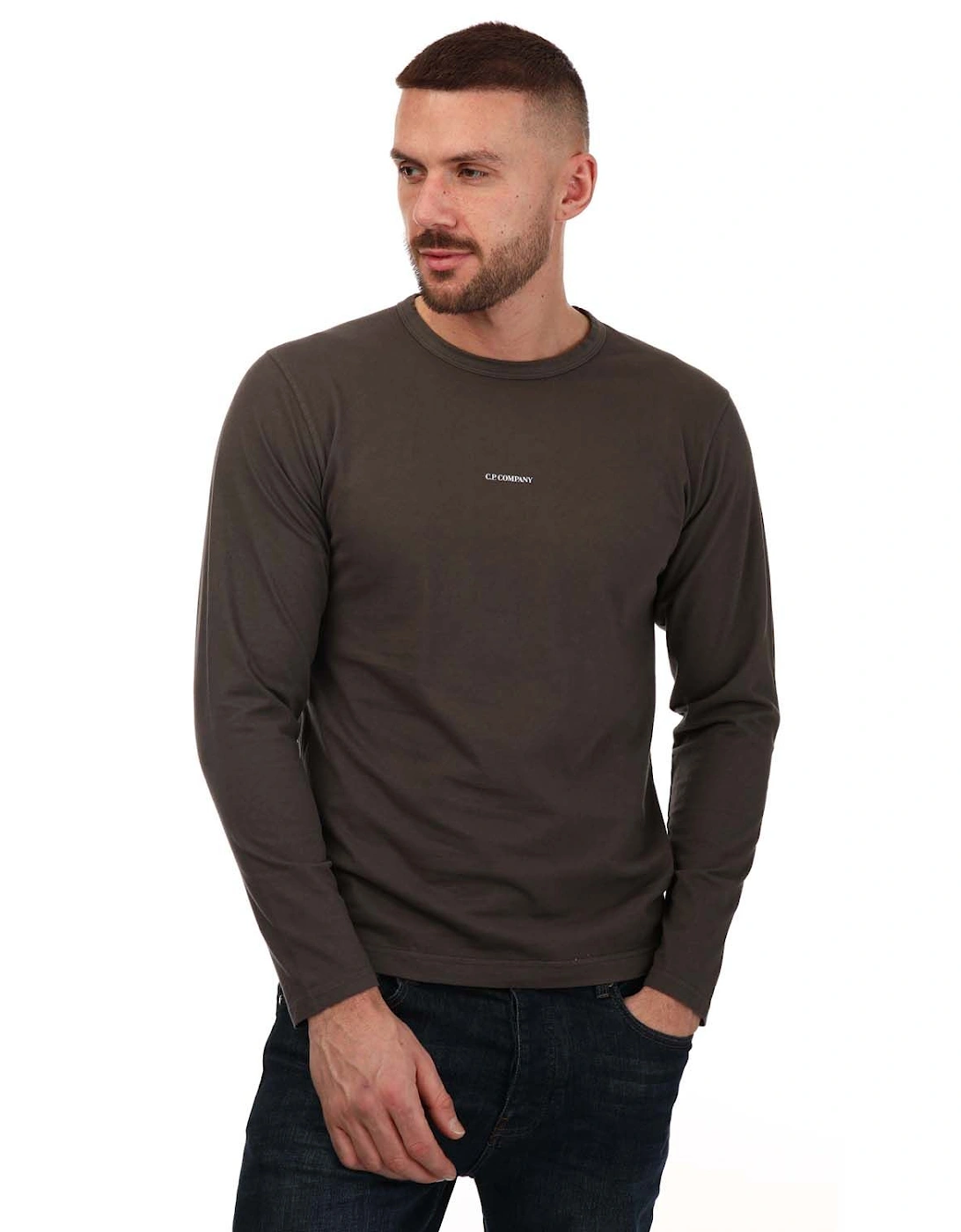 Mens Brushed Jersey Long Sleeve T-Shirt, 5 of 4