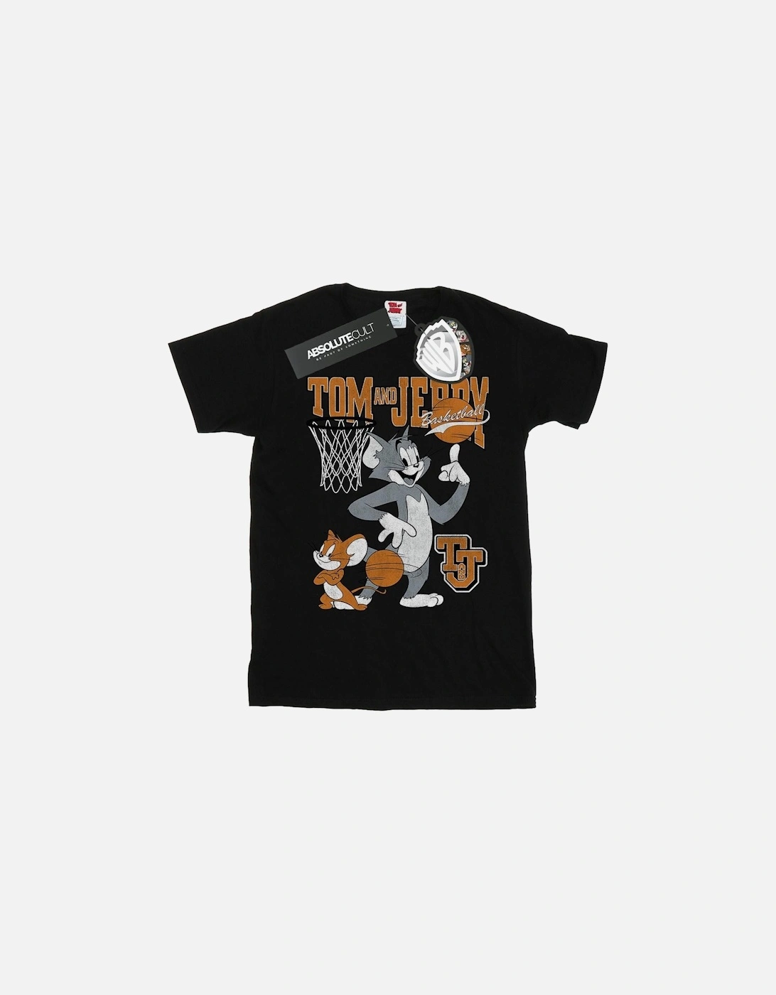 Tom And Jerry Girls Spinning Basketball Cotton T-Shirt, 6 of 5