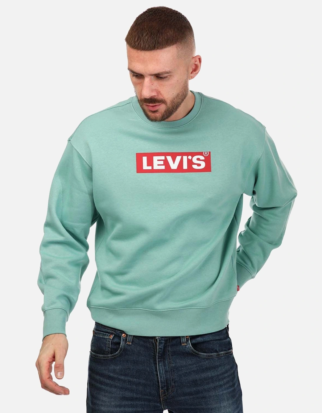 Mens Relaxed Graphic Crew Sweatshirt, 5 of 4