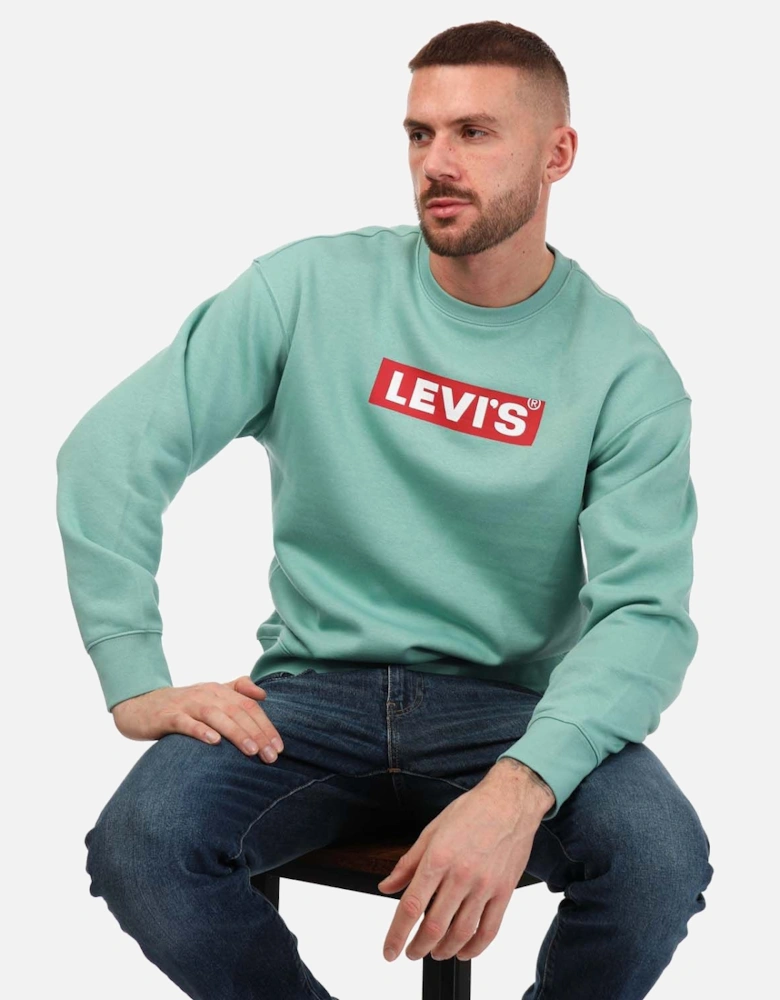 Mens Relaxed Graphic Crew Sweatshirt