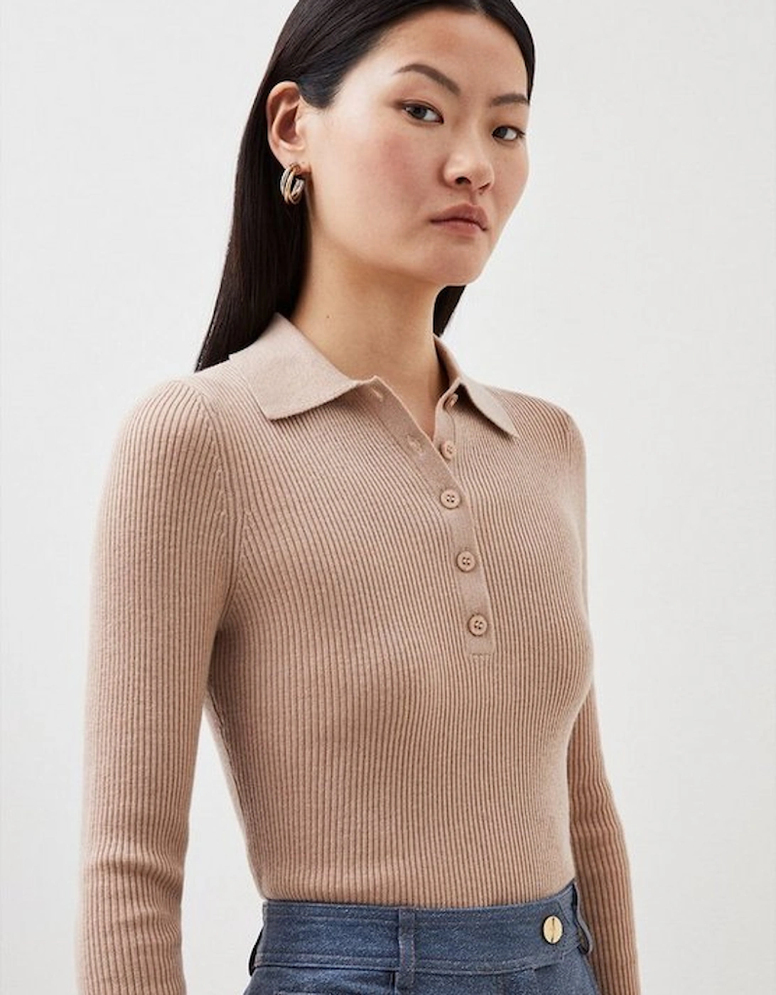 Wool Blend Knit Polo Top, 8 of 7