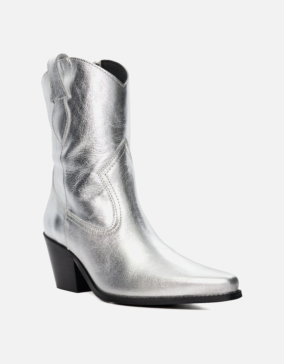 Ladies Pardner 2 - Metallic Leather Western Boots, 7 of 6