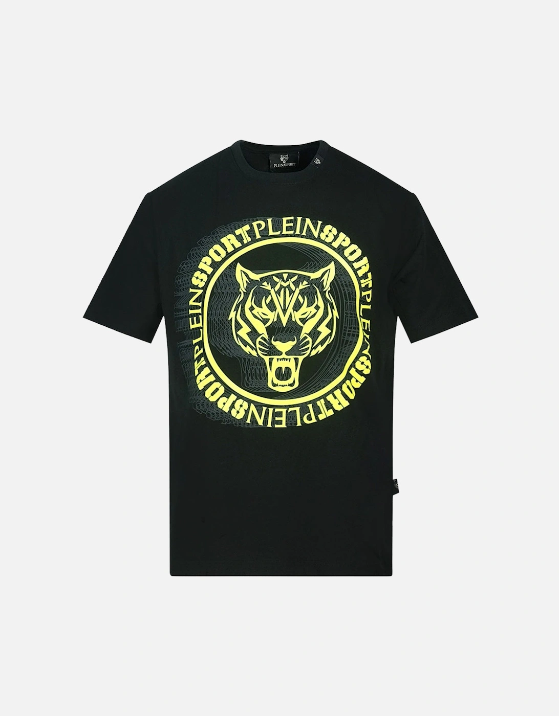 Plein Sport Yellow Scribble Layer Logo Black T-Shirt, 3 of 2