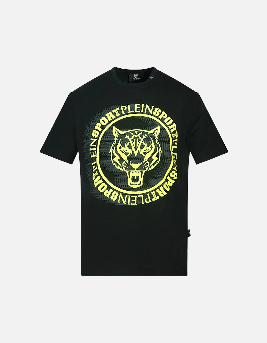 Plein Sport Yellow Scribble Layer Logo Black T Shirt, 3 of 2