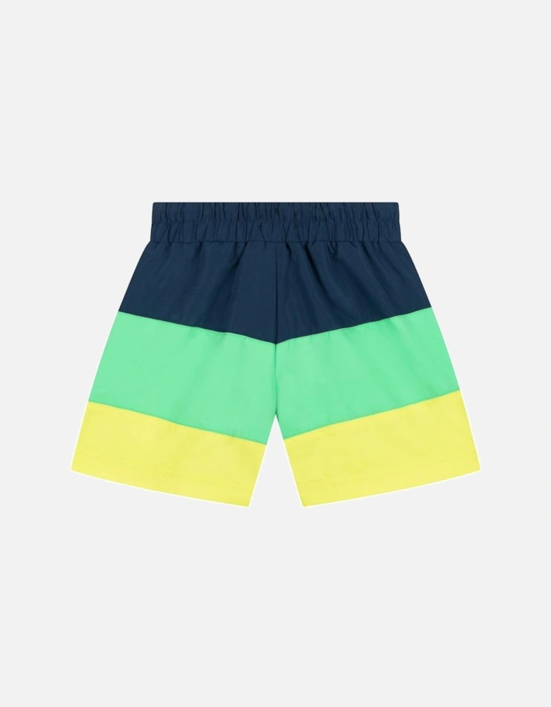Boys Green Yellow Swim Shorts