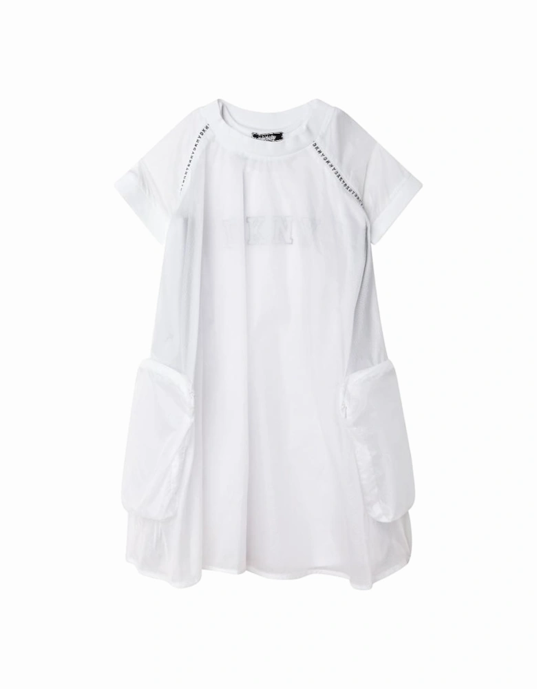 Girls White 2 In 1 Dress