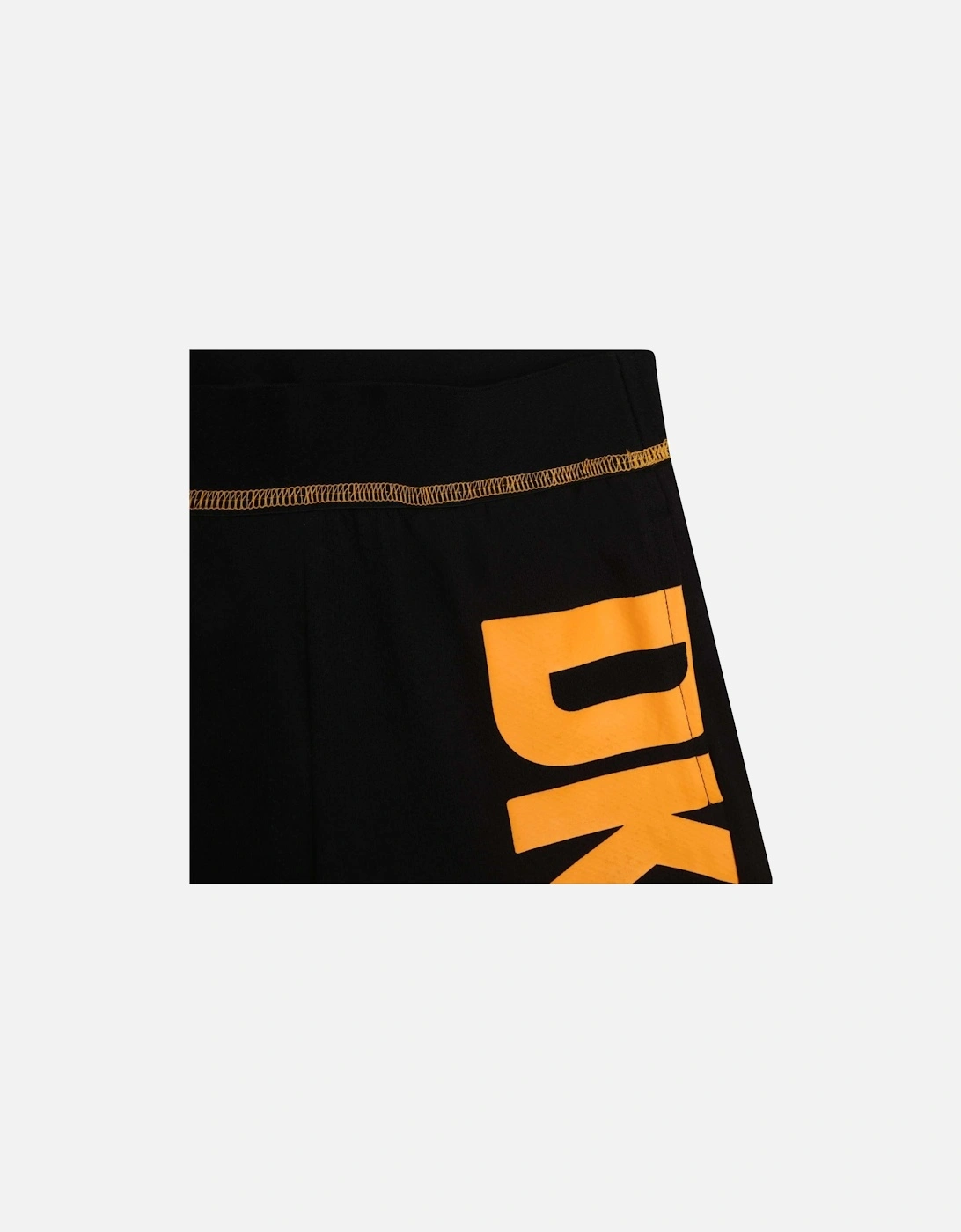 Boys Black Cotton Logo Shorts