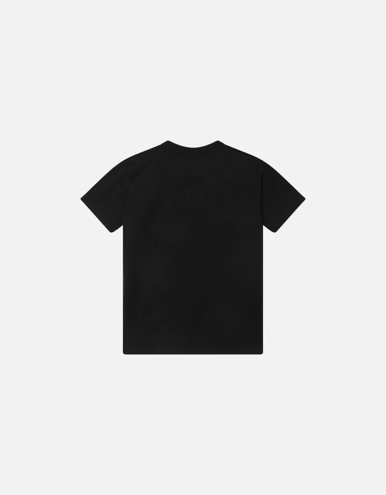 Boys Black Cotton Logo T-Shirt