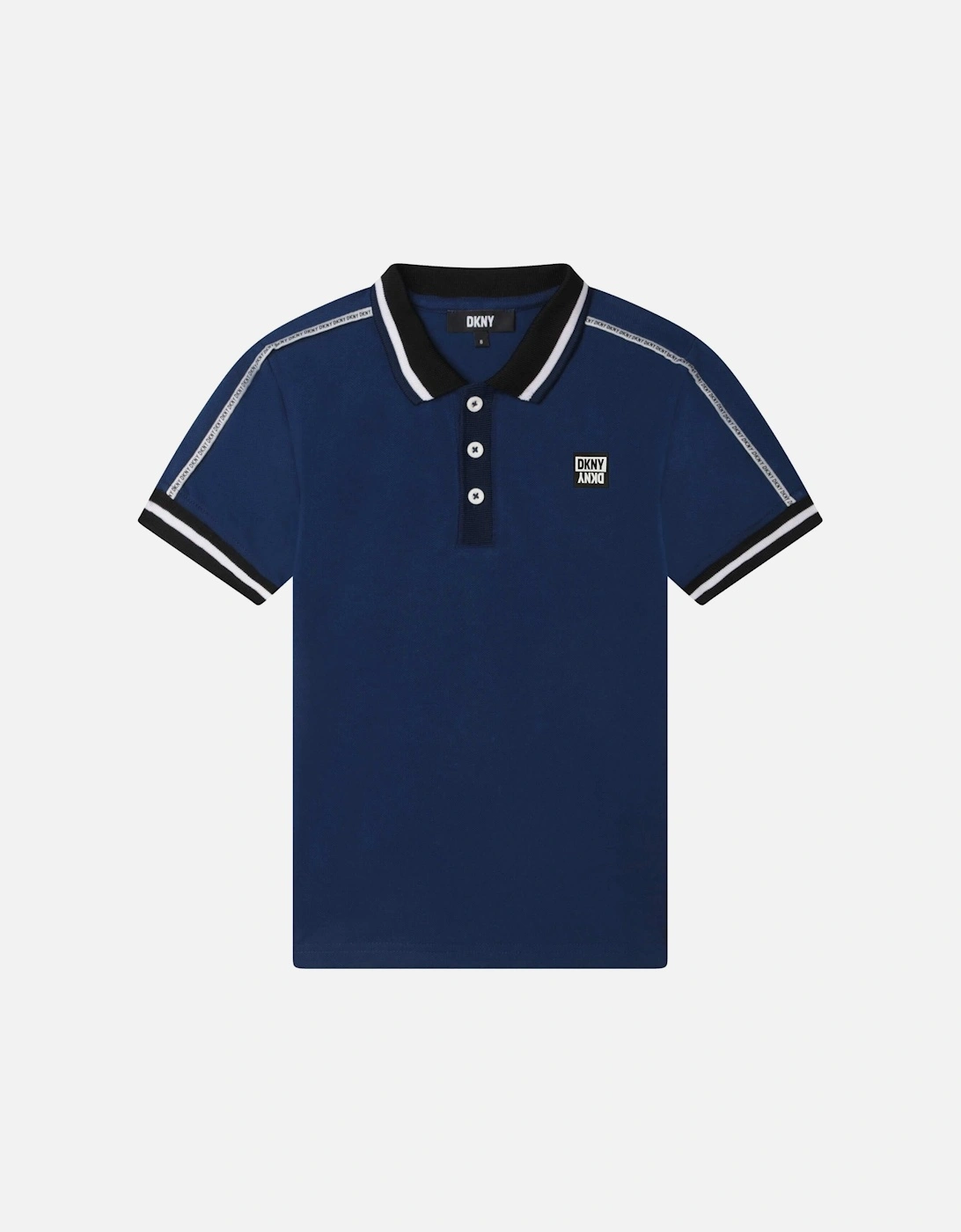 Boys Blue Cotton Polo Shirt, 4 of 3