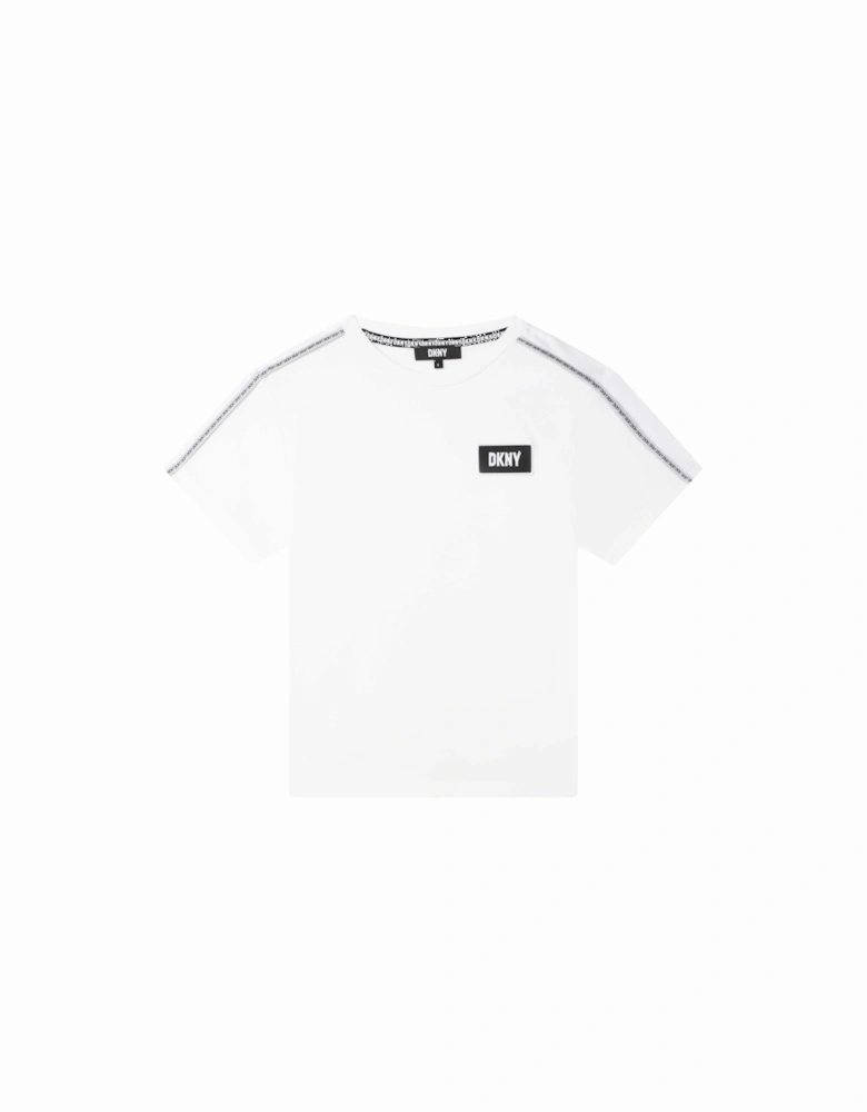 Boys White Logo Tab T-shirt