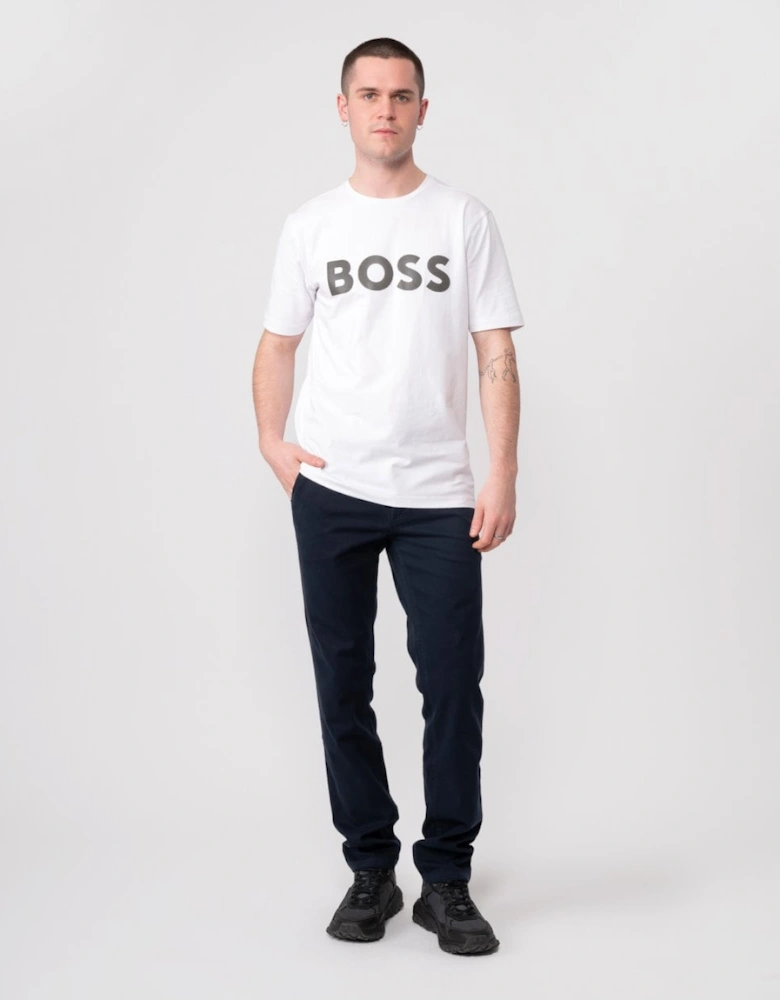 BOSS Green Tee 8 Large Metallic Logo Mens T-Shirt