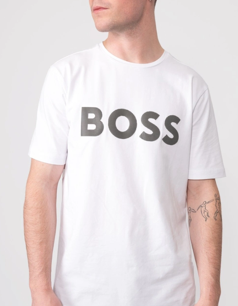 BOSS Green Tee 8 Large Metallic Logo Mens T-Shirt