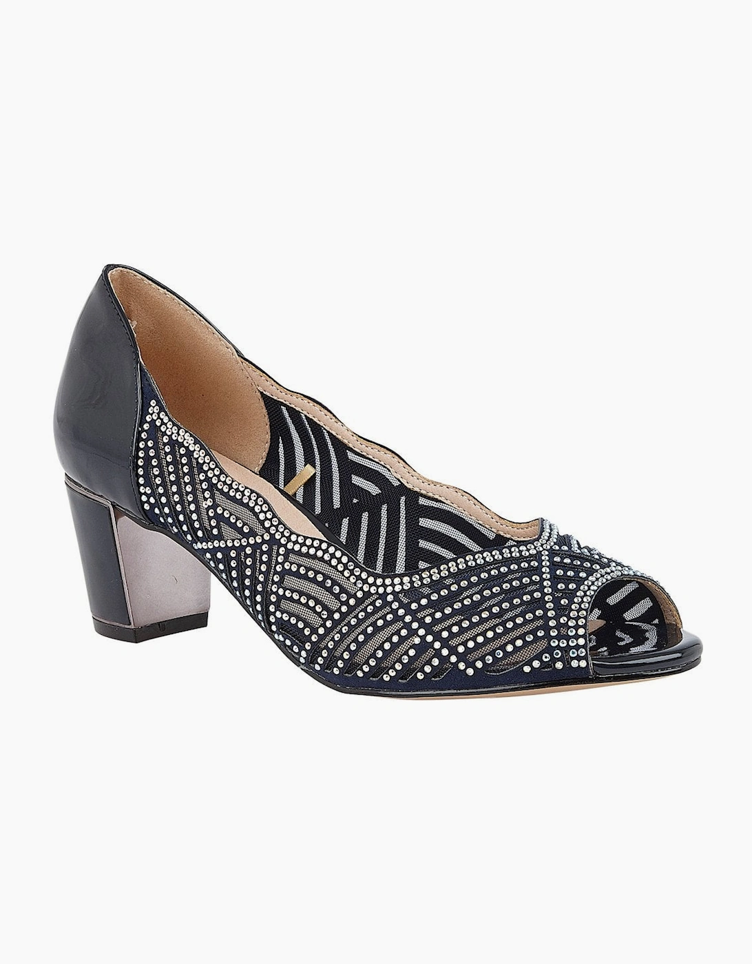 Lotus Women's Immy Womens Peep Toe Court Shoes - Black - Size: 7