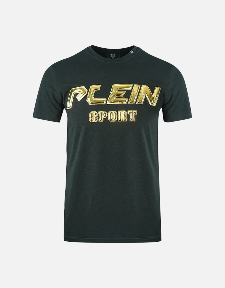 Plein Sport Gold Logo Black T-Shirt