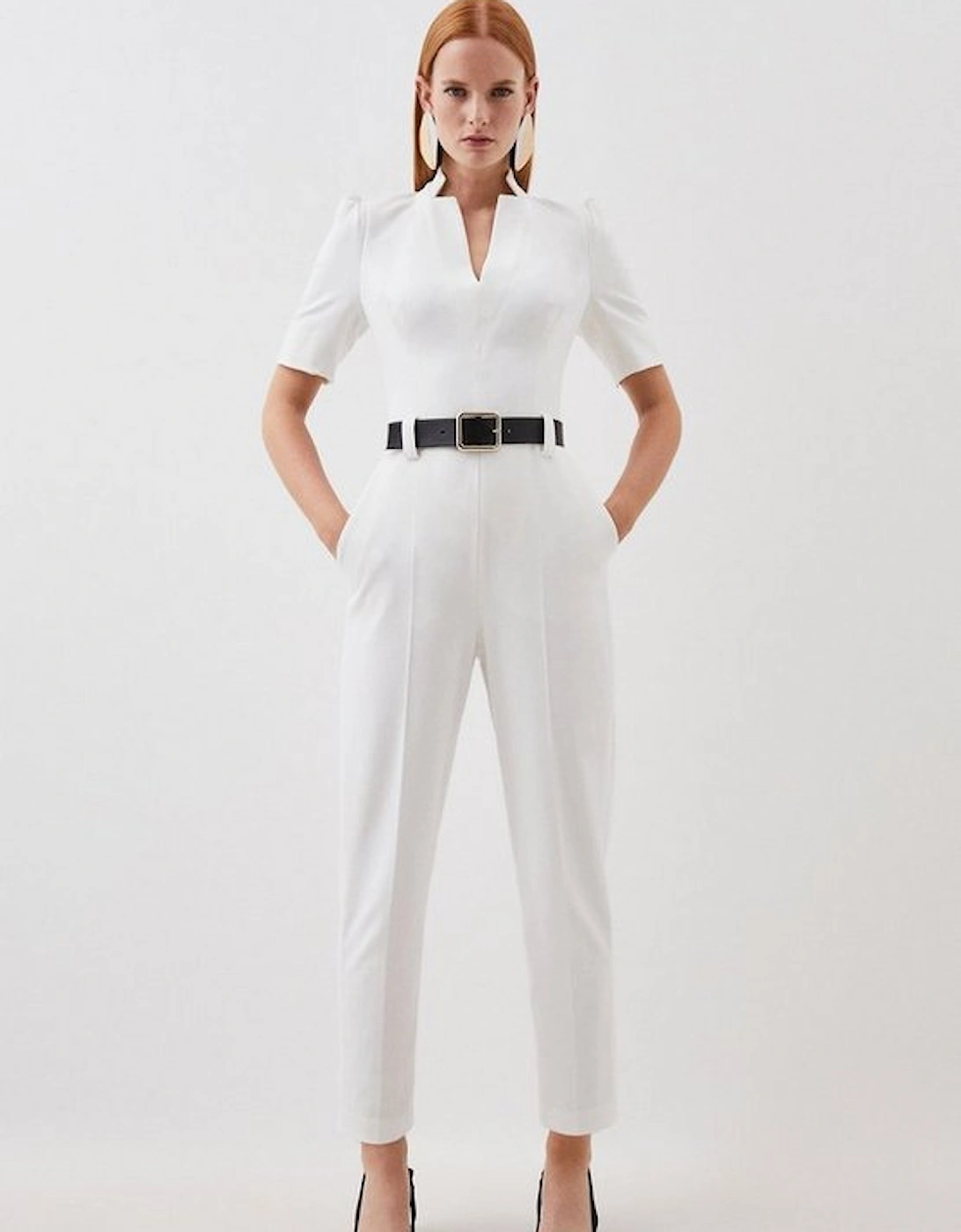 Structured Crepe Forever Belted Jumpsuit, 5 of 4