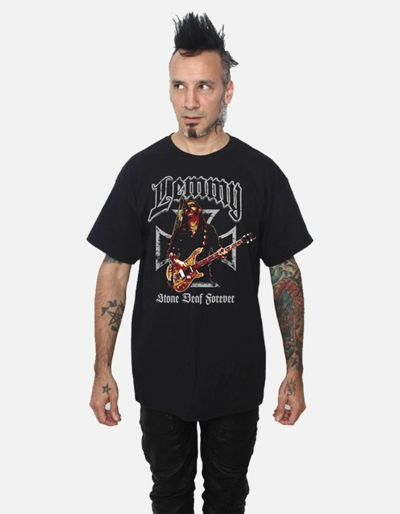 Unisex Adult Iron Cross Stone Deaf Forever T-Shirt