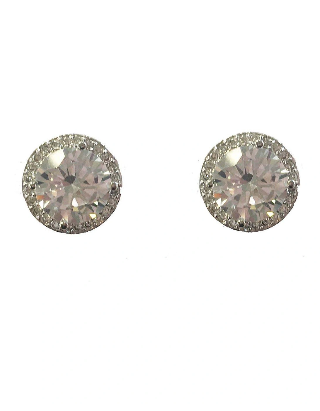 The Carat Collection - Clear Halo Solitaire Earrings, 2 of 1