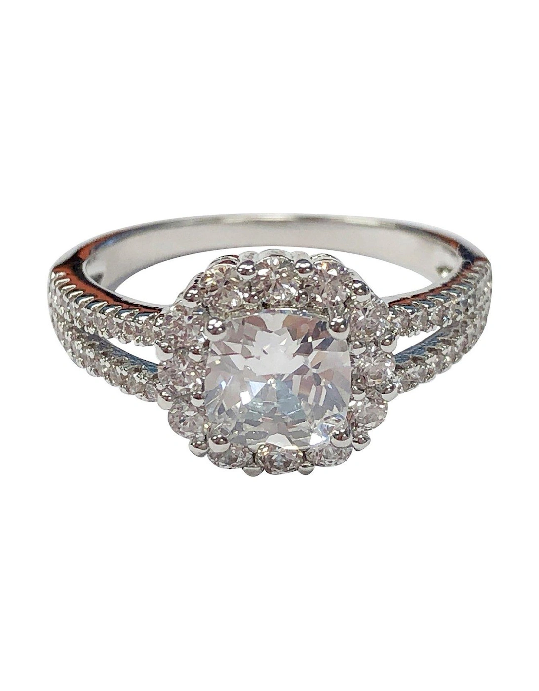 The Carat Collection - Split Band Cushion Sparkle Solitaire, 2 of 1