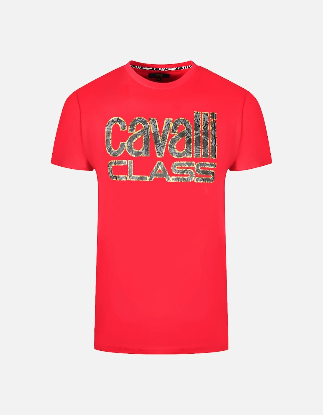 Cavalli Class Snake Skin Logo Red T-Shirt, 3 of 2