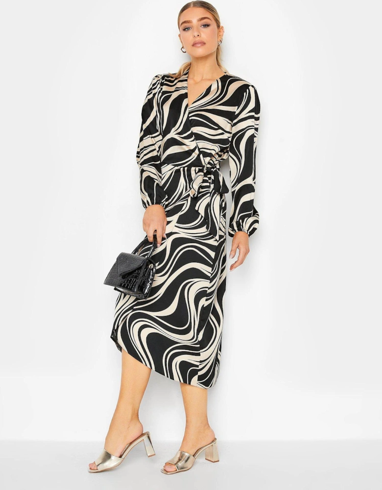 Swirl Print Wrap Dress - Multi