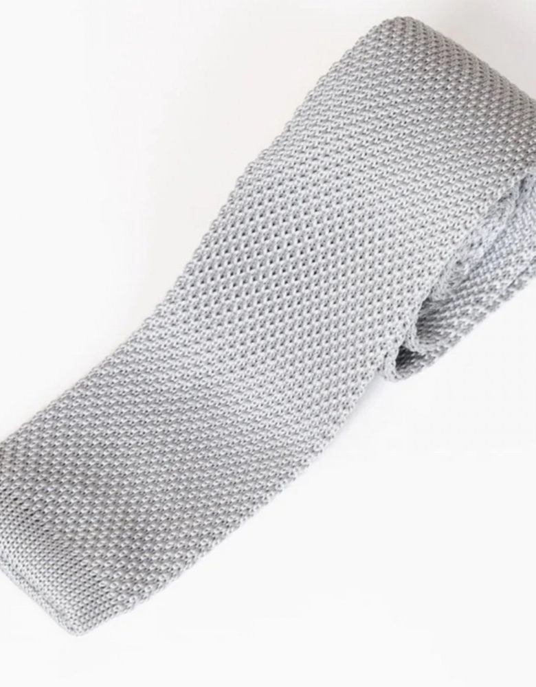 Knitted Tie - Silver