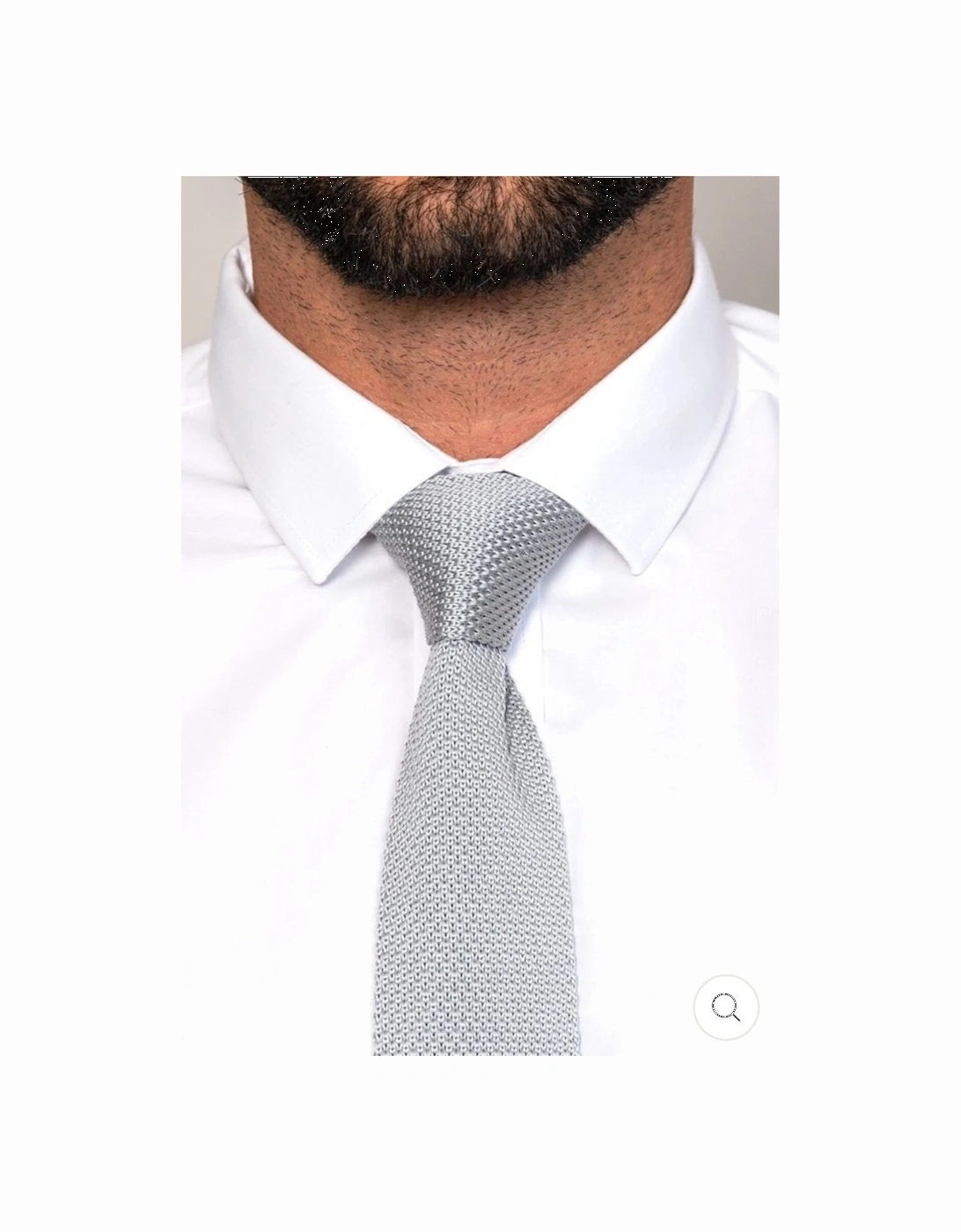Knitted Tie - Silver