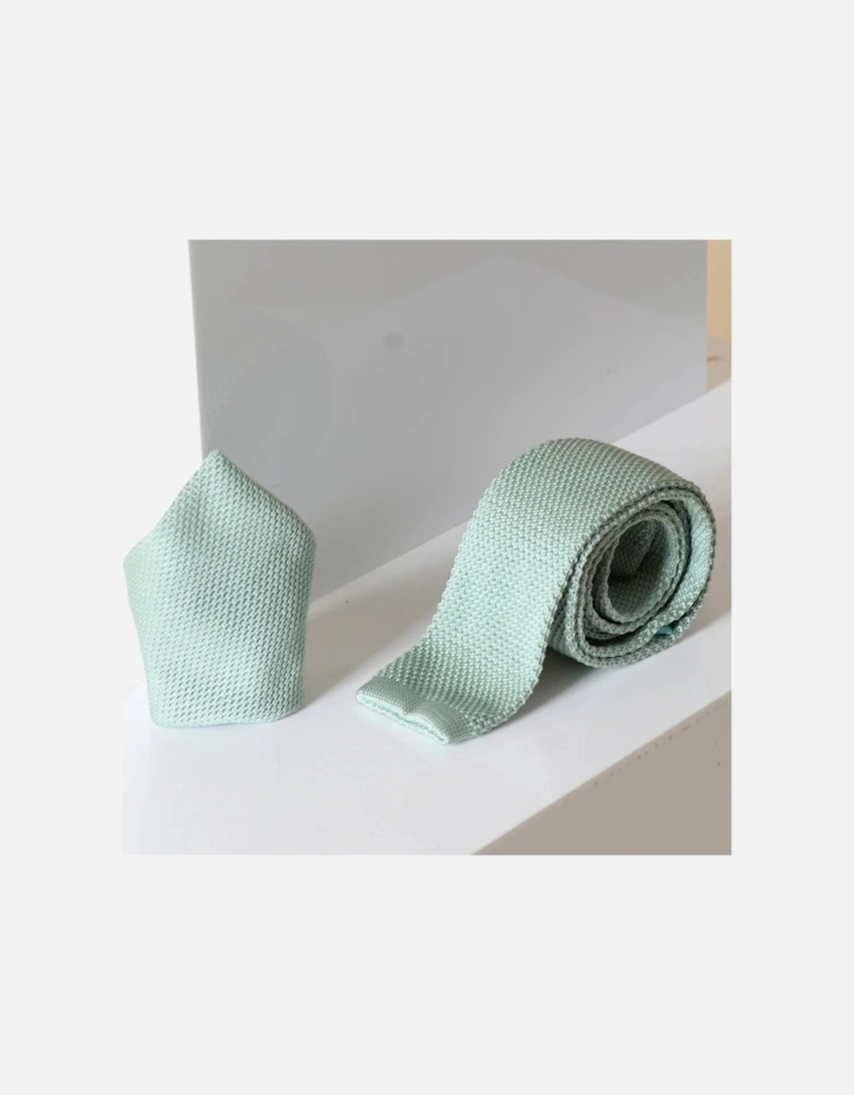 Knitted Tie & Pocket Square - Green