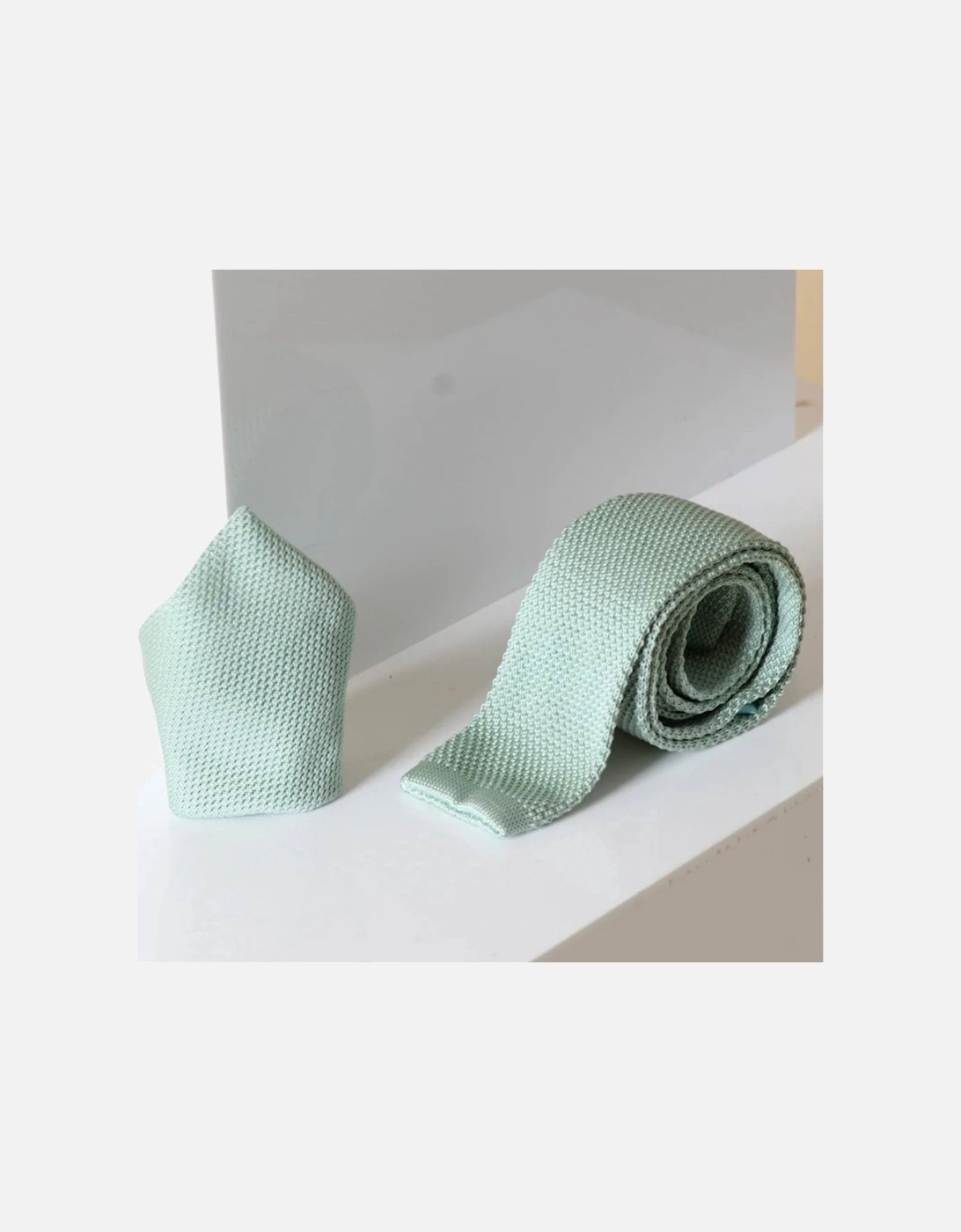 Knitted Tie & Pocket Square - Green, 3 of 2