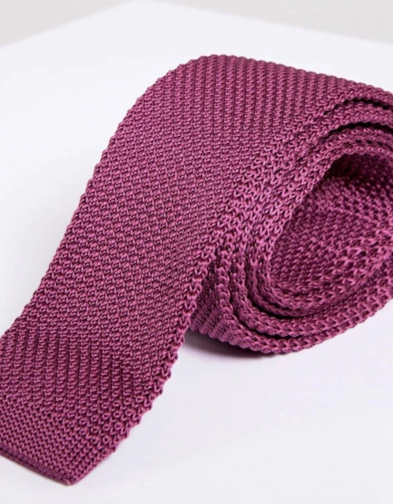 Knitted Tie - Berry