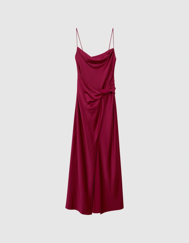 Significant Other Cowl Neck Satin Maxi Dress