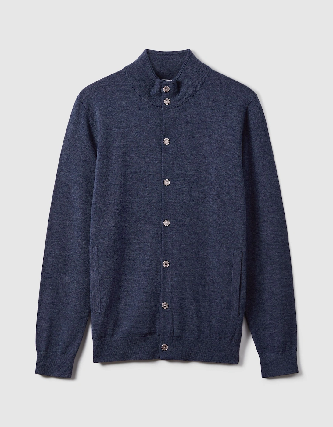 Merino Wool Button Through Funnel Neck Shirt, 2 of 1