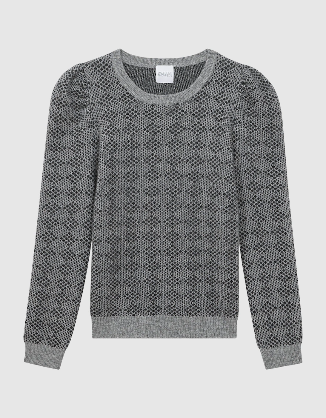 Madeleine Thompson Wool-Cashmere Check Puff Sleeve Jumper, 2 of 1