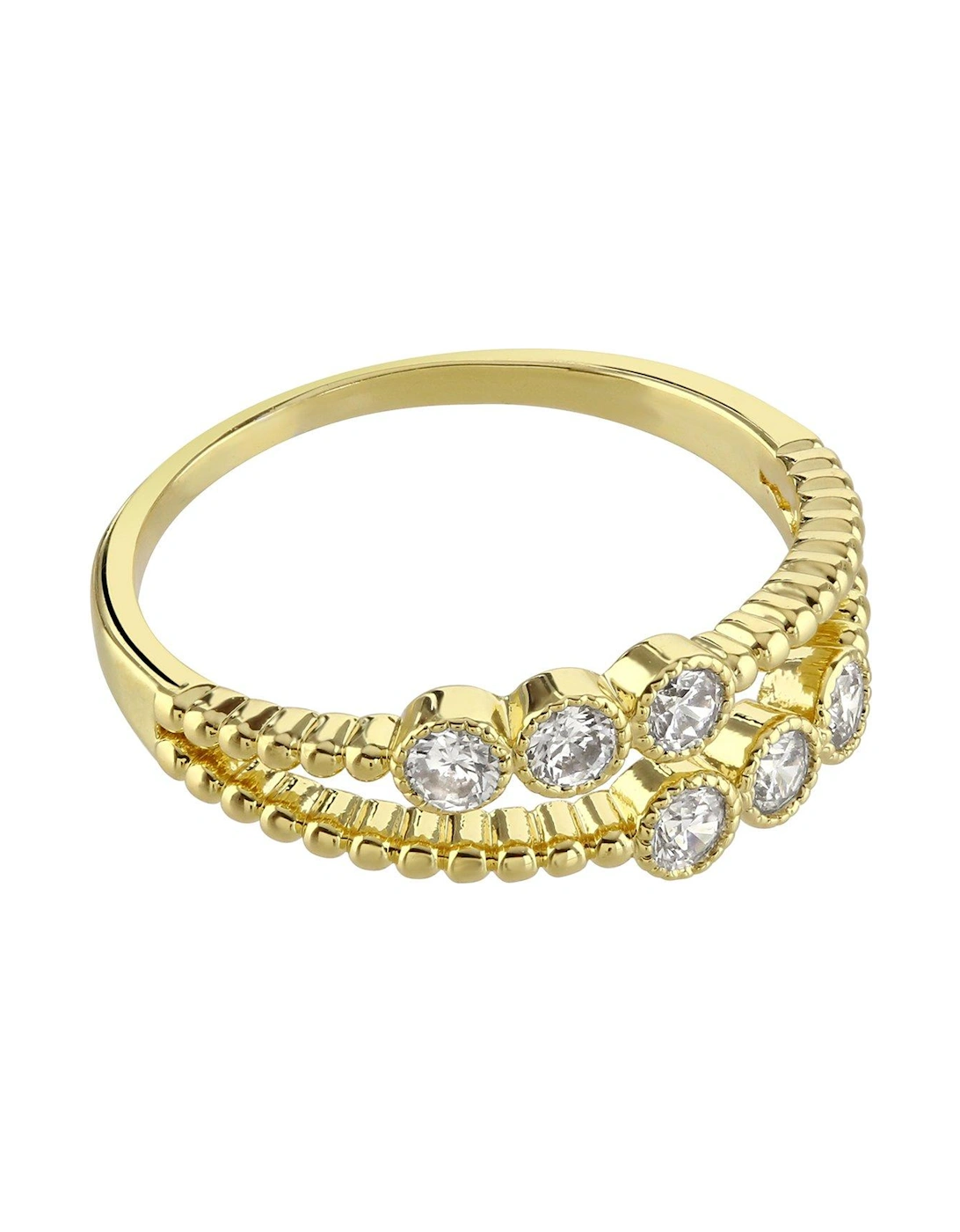 crystal double layred ring - gold, 2 of 1