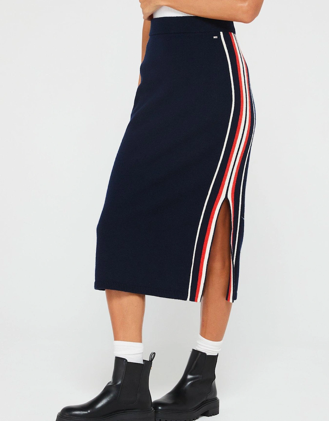 Stripe Jersey Midi Skirt - Navy, 2 of 1