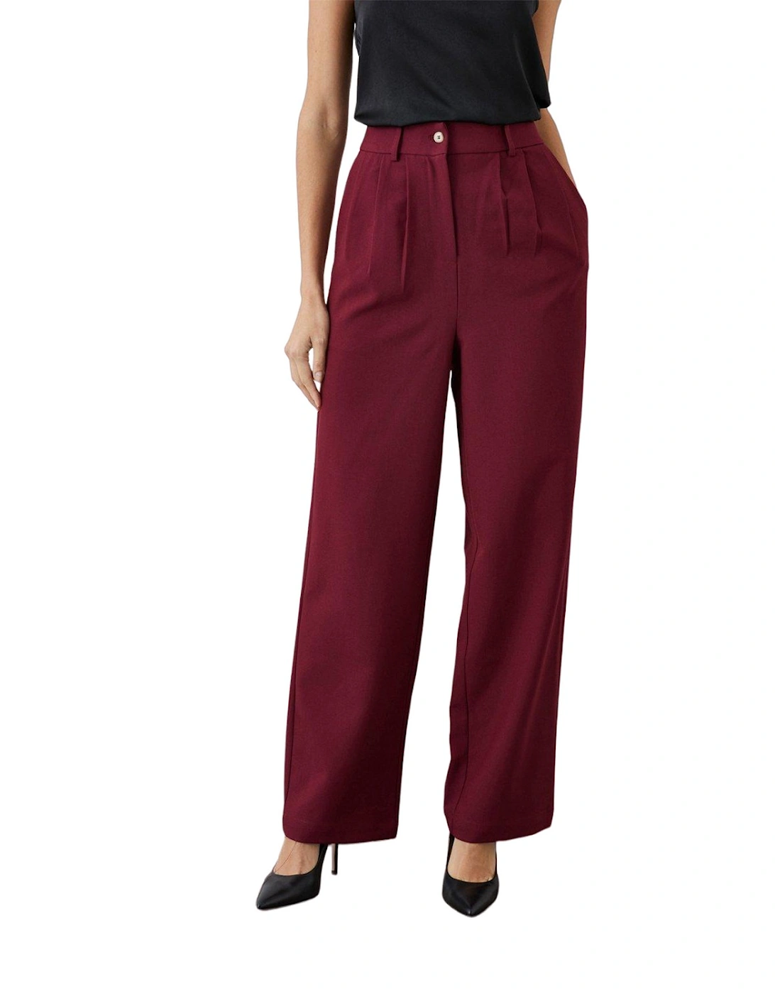 Womens/Ladies High Waist Wide Leg Suit Trousers, 5 of 4
