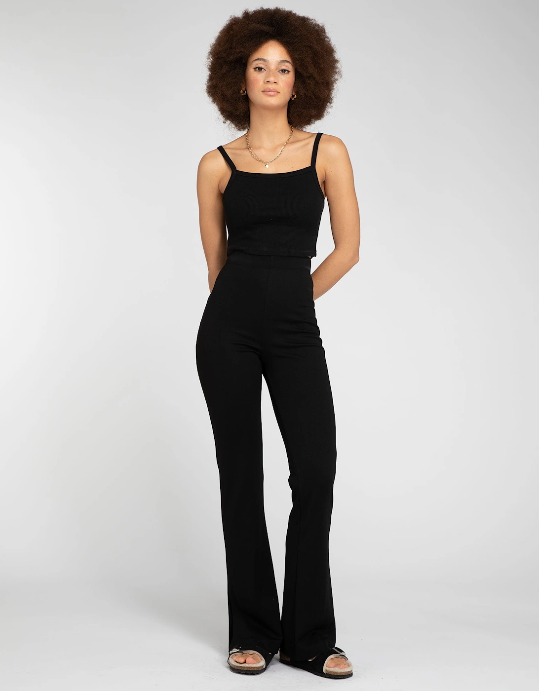 Thallo Flare Trousers in Black, 7 of 6