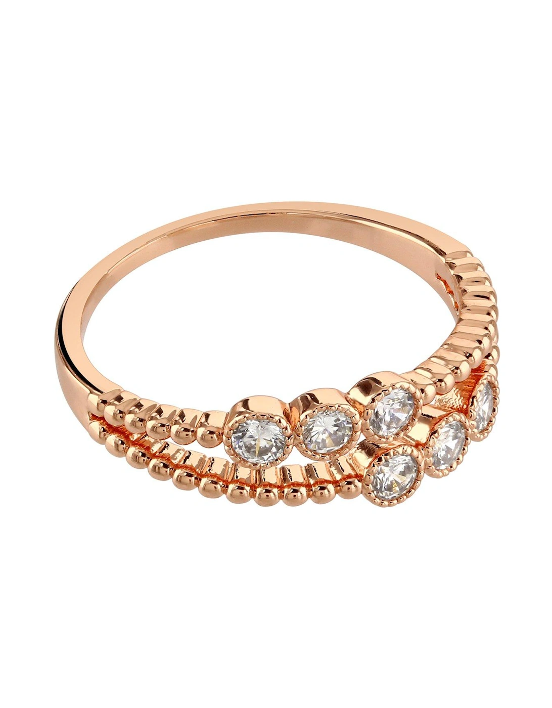crystal double layred ring - rose gold, 2 of 1