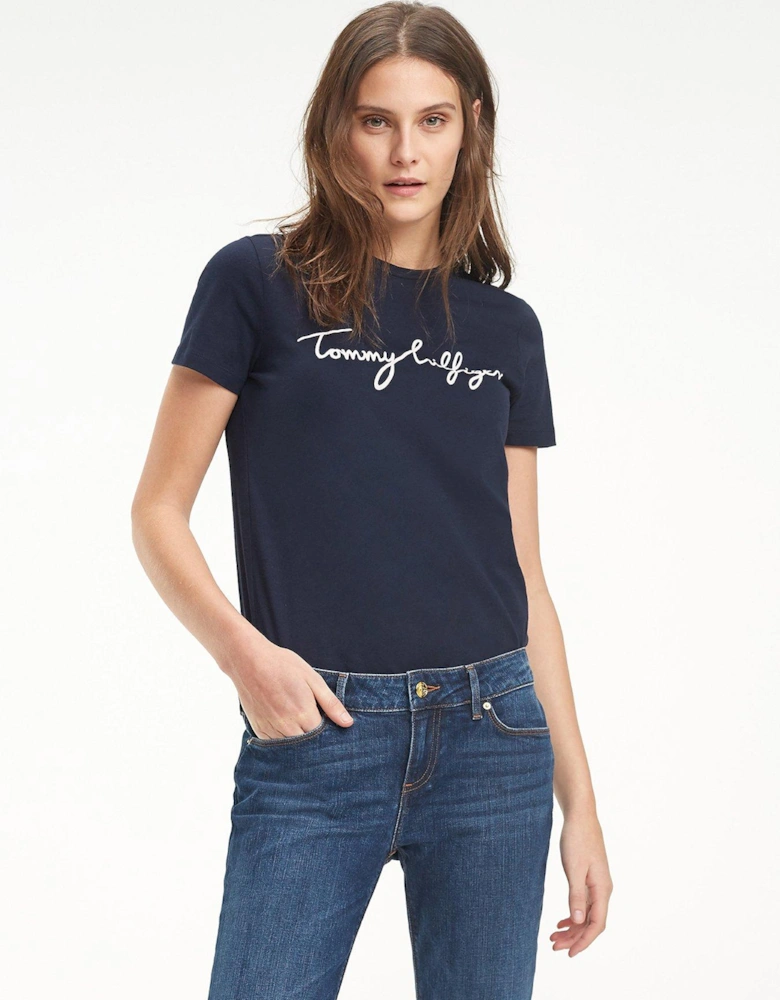 Tommy Heritage Crew Neck Graphic T-shirt - Navy