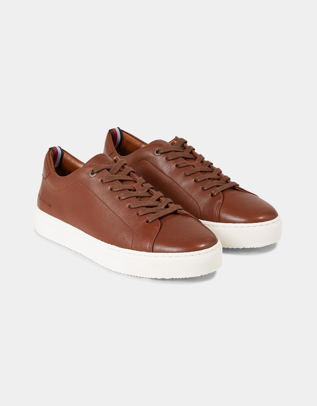 Premium Cupsole Mens Grained Leather Trainers, 5 of 4