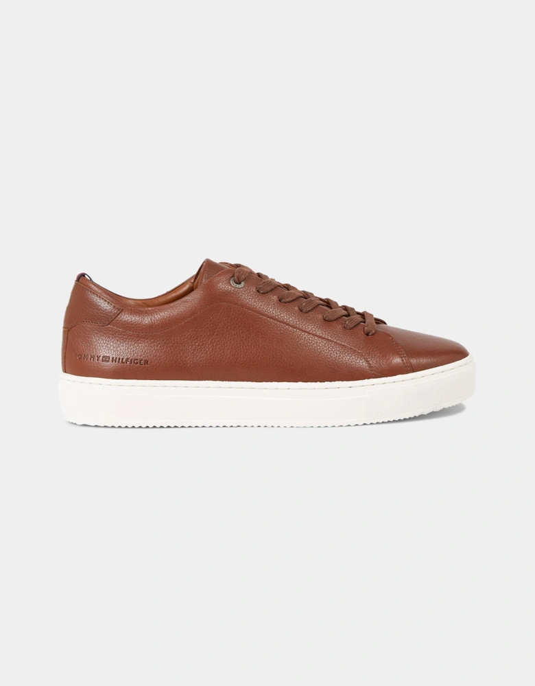 Premium Cupsole Mens Grained Leather Trainers