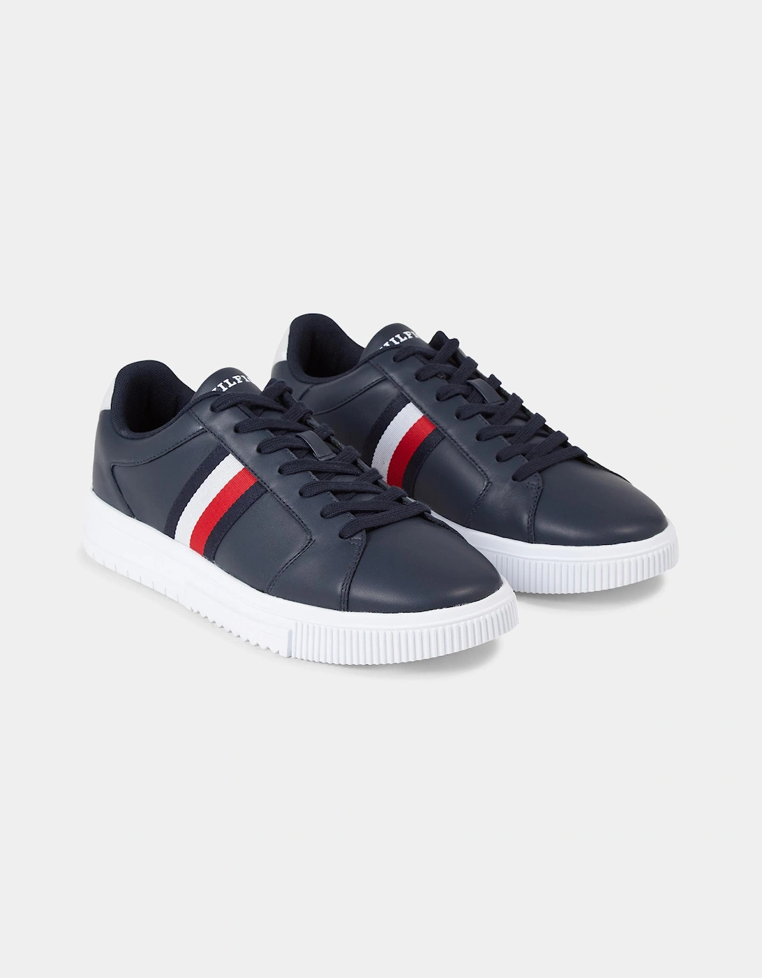 Essential Supercup Mens Striped Leather Trainers, 5 of 4
