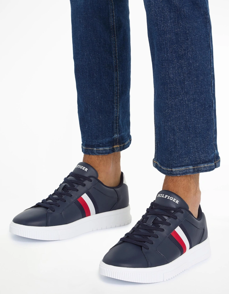 Essential Supercup Mens Striped Leather Trainers