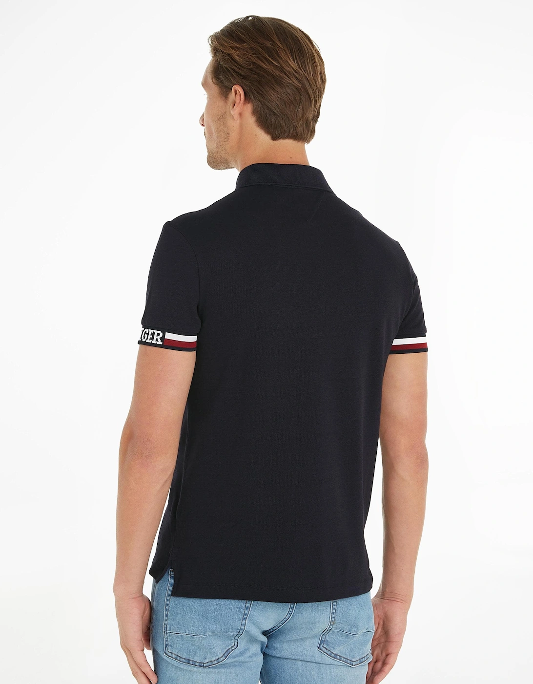 Monotype Flag Cuff Mens Slim Polo